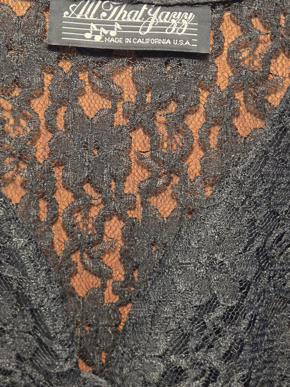 All That Jazz Vintage Sheer Black Lace Long Sleeve Maxi Dress SzM - Picture 9 of 12